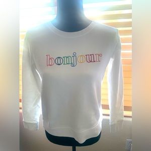 J. Crew embroidered Bonjour sweatshirt